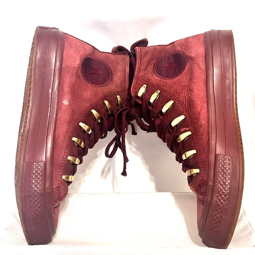 Converse Chuck Taylor All Star ll Leather Boot High-Maroon-(M-6,W-8)-Waterproof